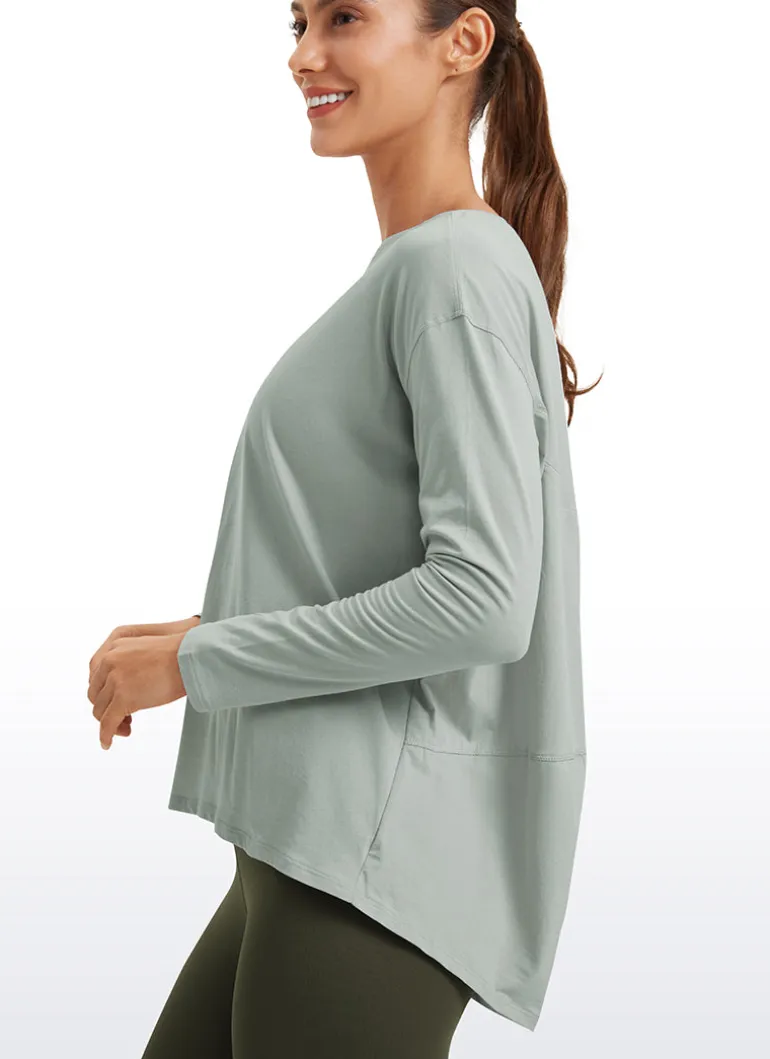 Pima Cotton Boat Neck Long Sleeve