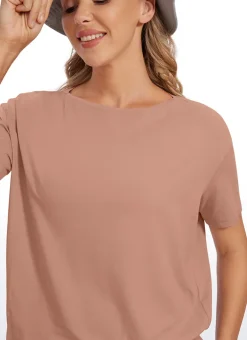 Pima Cotton Boat Neck Short Sleeve