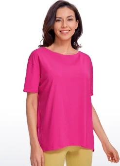 Pima Cotton Boat Neck Short Sleeve