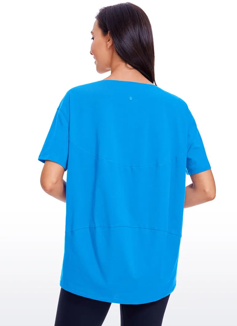 Pima Cotton Boat Neck Short Sleeve