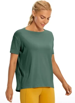Pima Cotton Boat Neck Short Sleeve