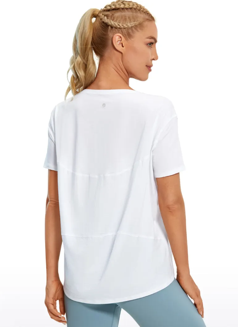 Pima Cotton Boat Neck Short Sleeve