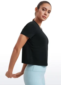 Pima Cotton Classic-Fit Cropped Short Sleeve