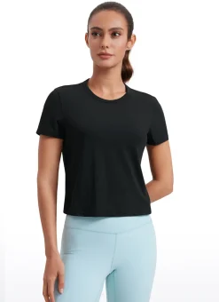Pima Cotton Classic-Fit Cropped Short Sleeve