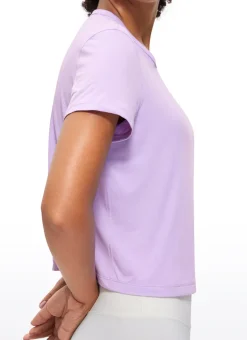 Pima Cotton Classic-Fit Cropped Short Sleeve
