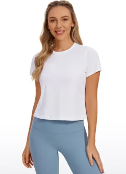 Pima Cotton Classic-Fit Cropped Short Sleeve