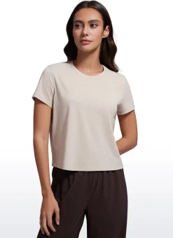 Pima Cotton Classic-Fit Cropped Short Sleeve