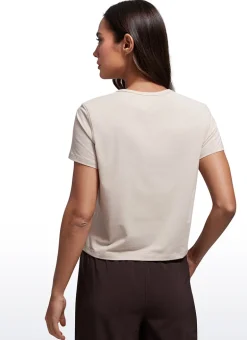 Pima Cotton Classic-Fit Cropped Short Sleeve