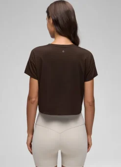 Pima Cotton Crew Neck Cropped Short Sleeve