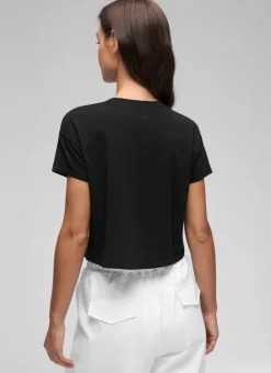 Pima Cotton Crew Neck Cropped Short Sleeve