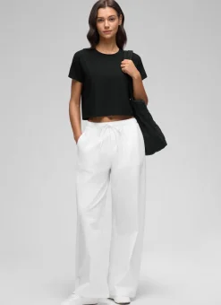 Pima Cotton Crew Neck Cropped Short Sleeve