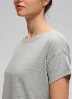 Pima Cotton Crew Neck Cropped Short Sleeve