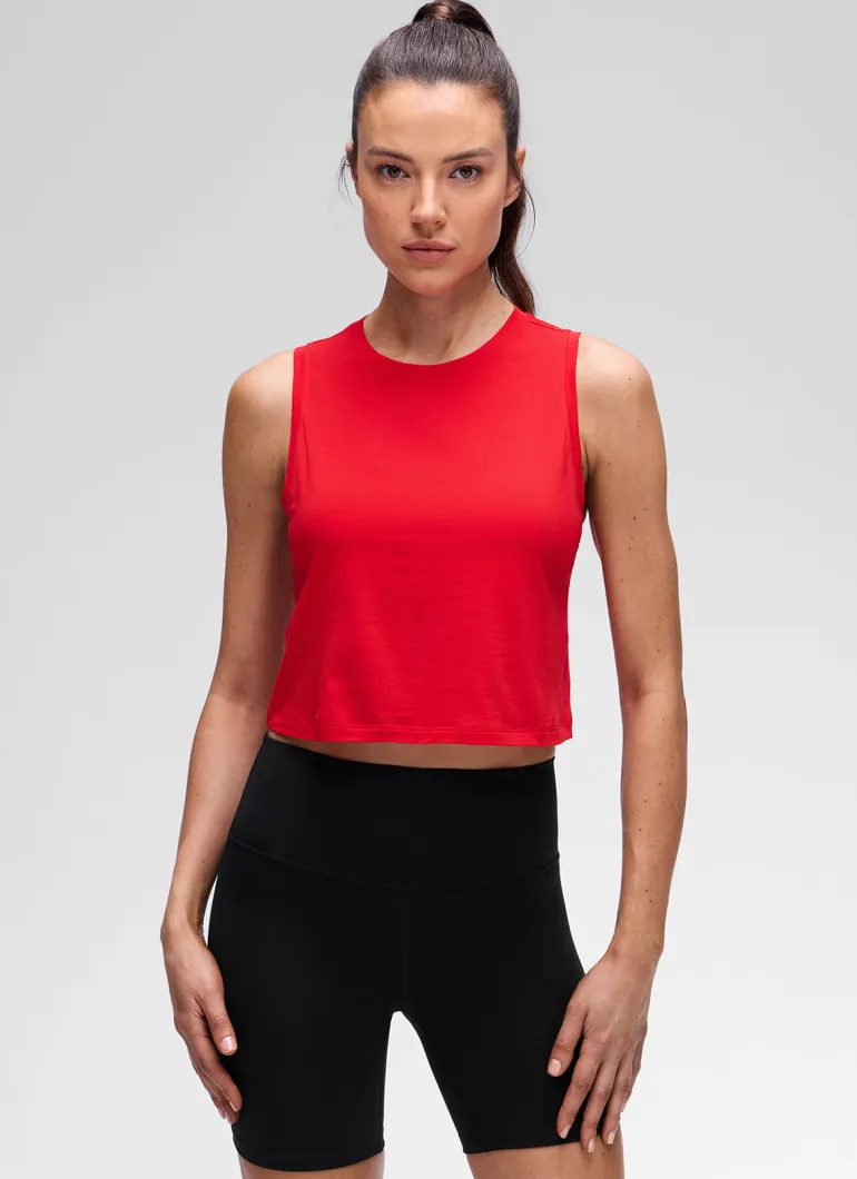 Pima Cotton Crewneck Crop Tank