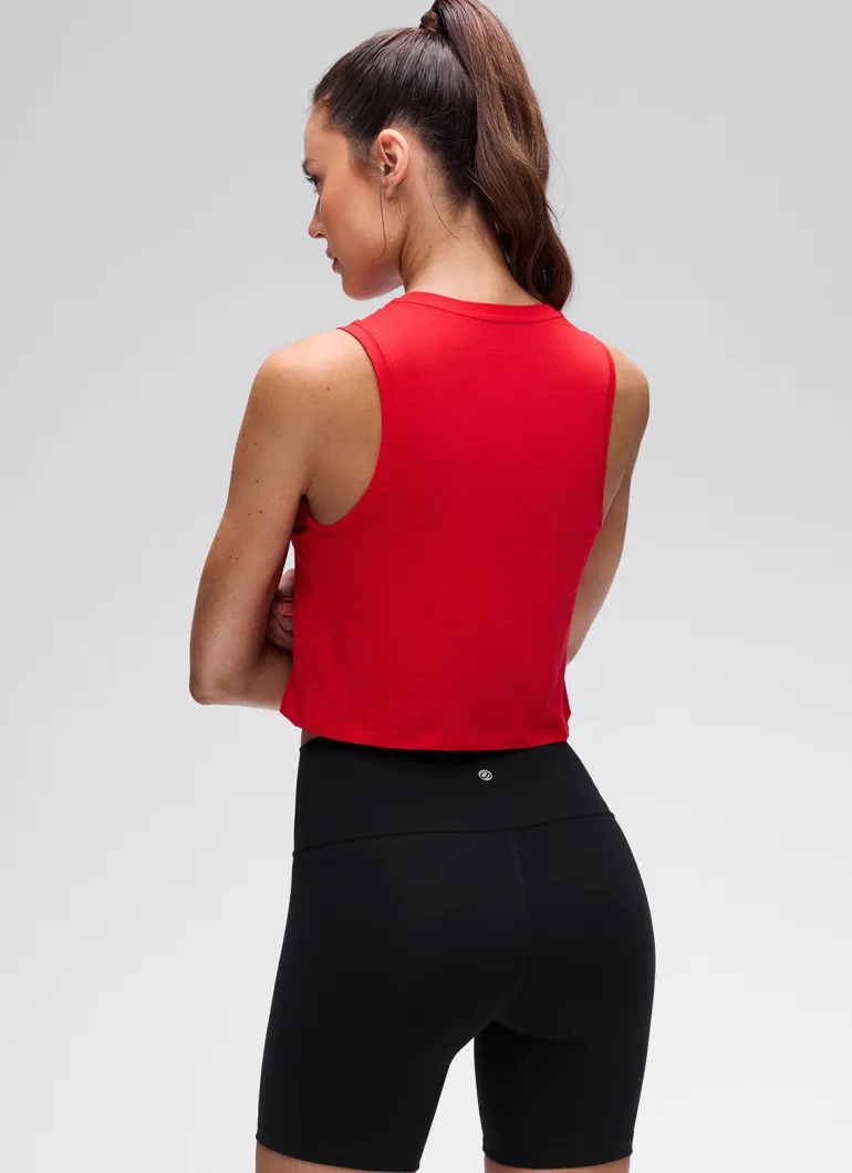 Pima Cotton Crewneck Crop Tank