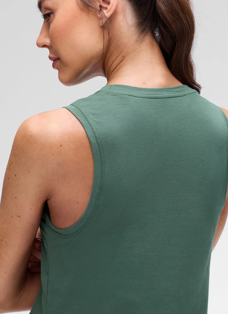 Pima Cotton Crewneck Crop Tank