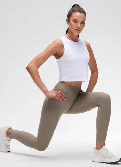 Pima Cotton Crewneck Crop Tank