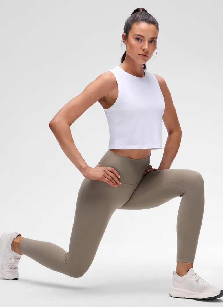 Pima Cotton Crewneck Crop Tank