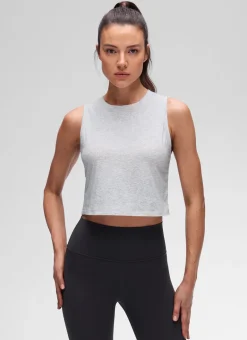 Pima Cotton Crewneck Crop Tank