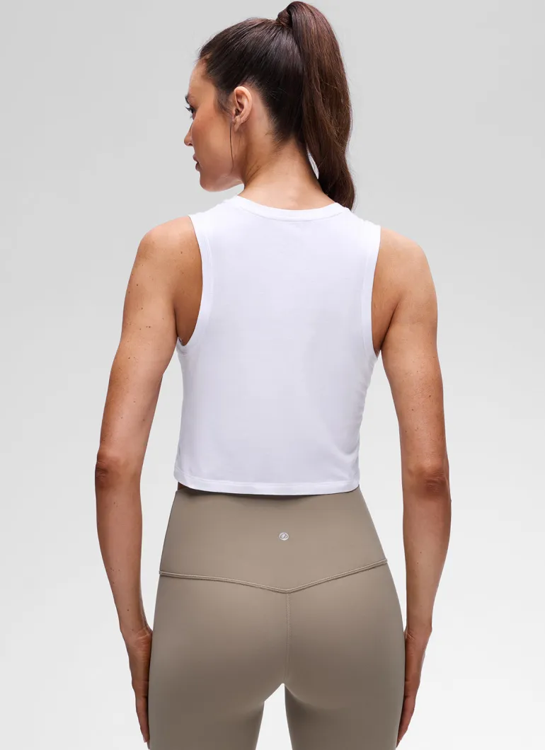 Pima Cotton Crewneck Crop Tank