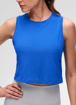 Pima Cotton Crewneck Crop Tank