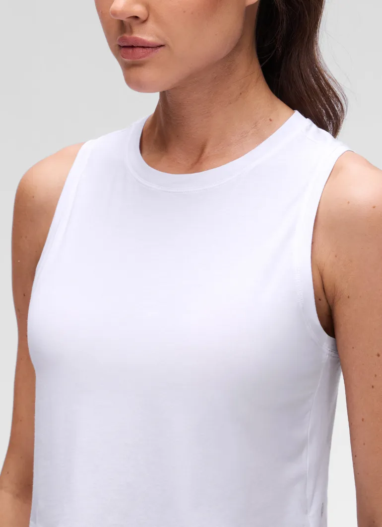 Pima Cotton Crewneck Crop Tank