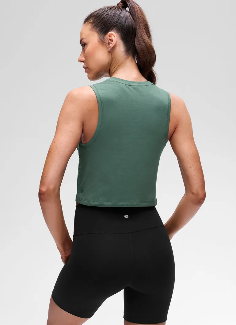 Pima Cotton Crewneck Crop Tank