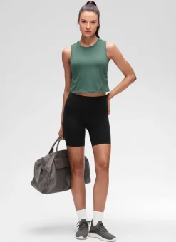Pima Cotton Crewneck Crop Tank