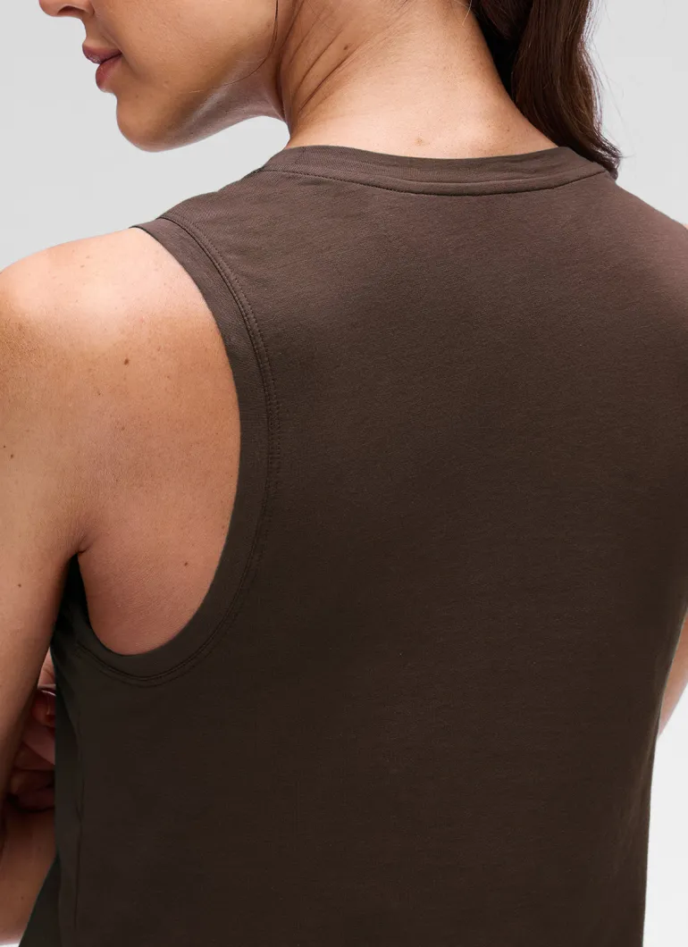 Pima Cotton Crewneck Crop Tank