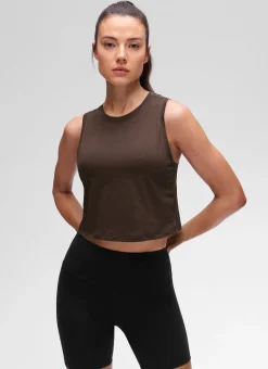 Pima Cotton Crewneck Crop Tank