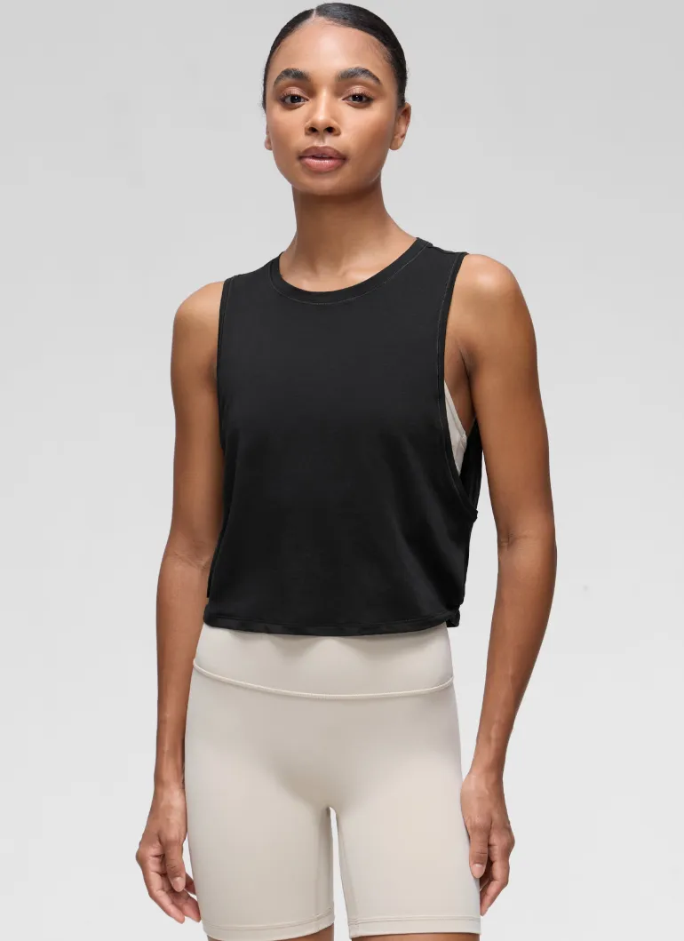 Pima Cotton Crop Deep Armhole Tank