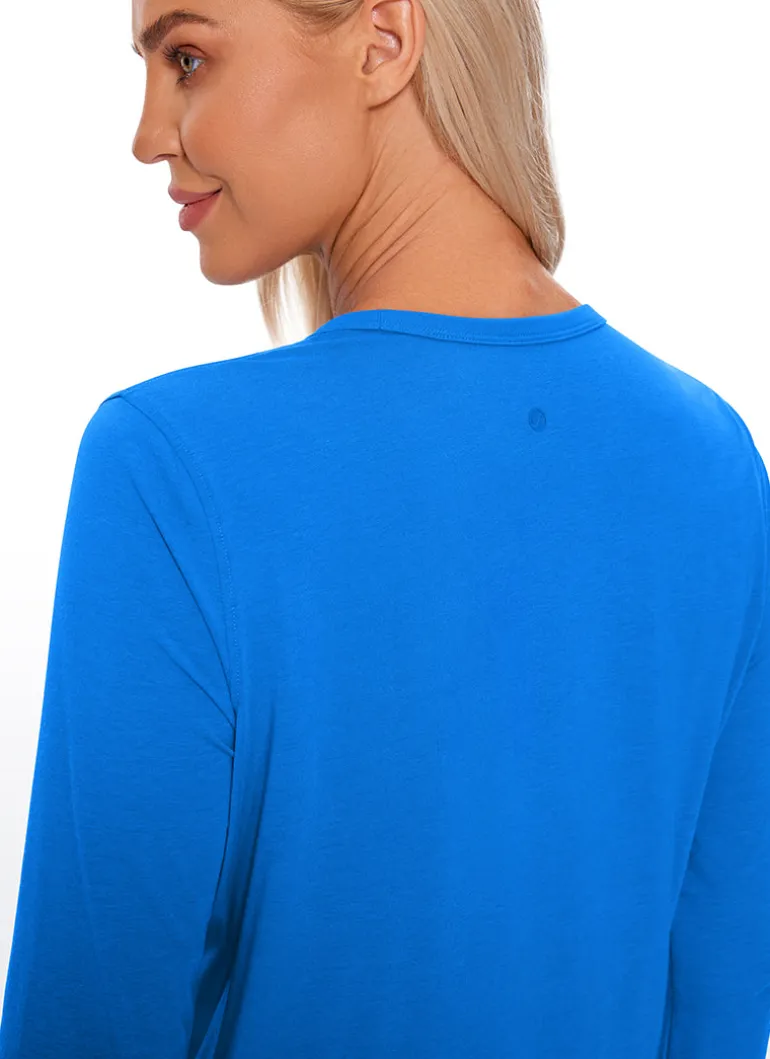 Pima Cotton Cropped Classic Fit Long Sleeve