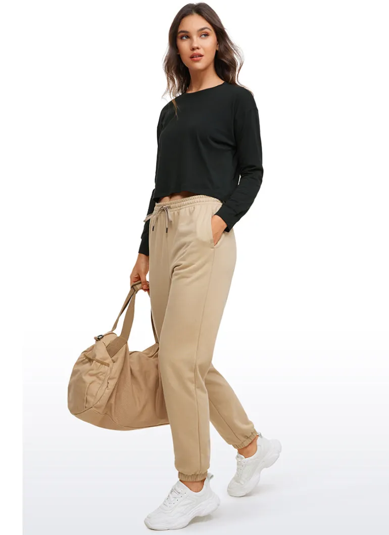 Pima Cotton Cropped Loose Fit Long Sleeve