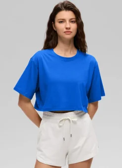 Pima Cotton Cropped Short Sleeve