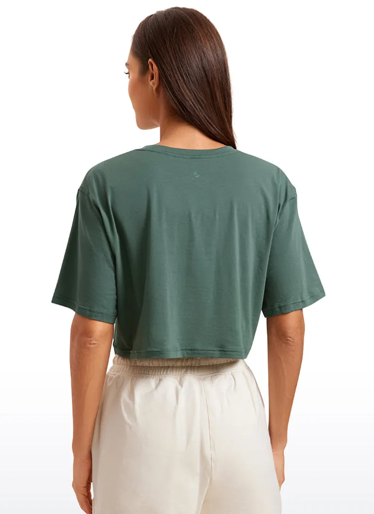 Pima Cotton Cropped Short Sleeve