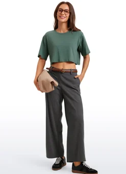 Pima Cotton Cropped Short Sleeve