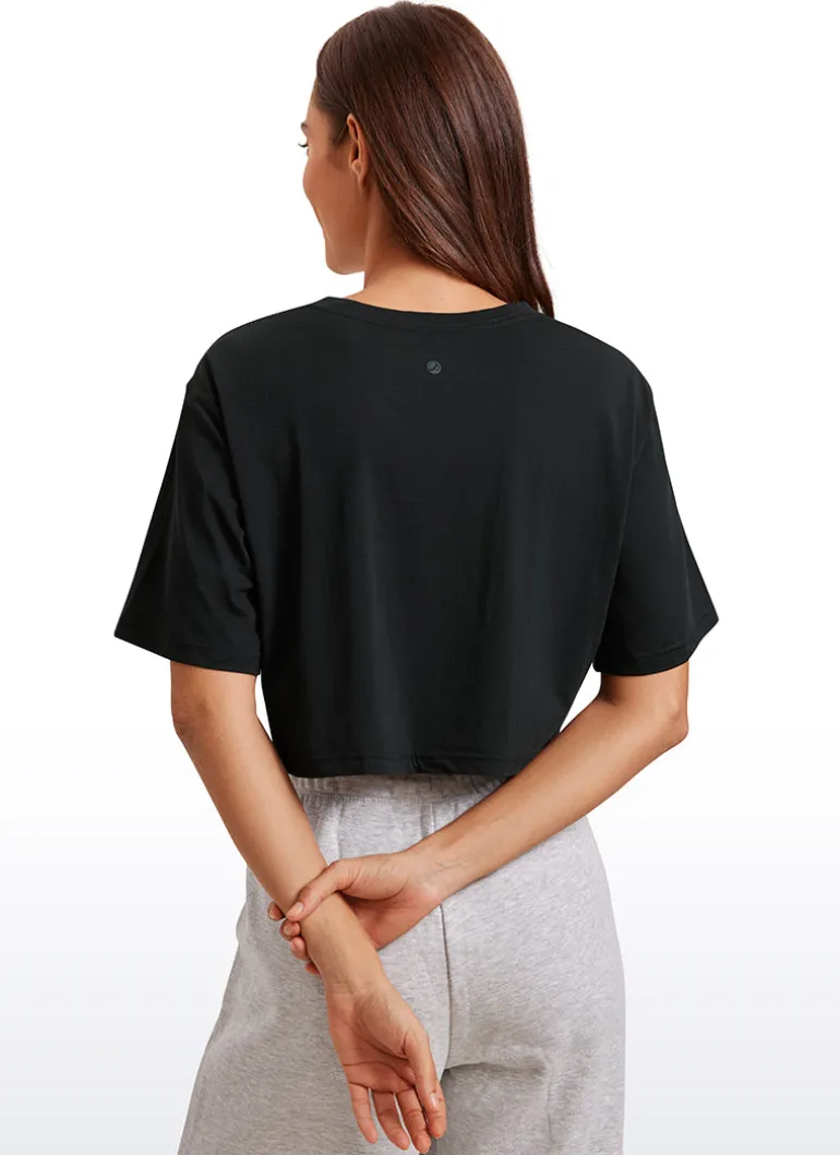 Pima Cotton Cropped Short Sleeve