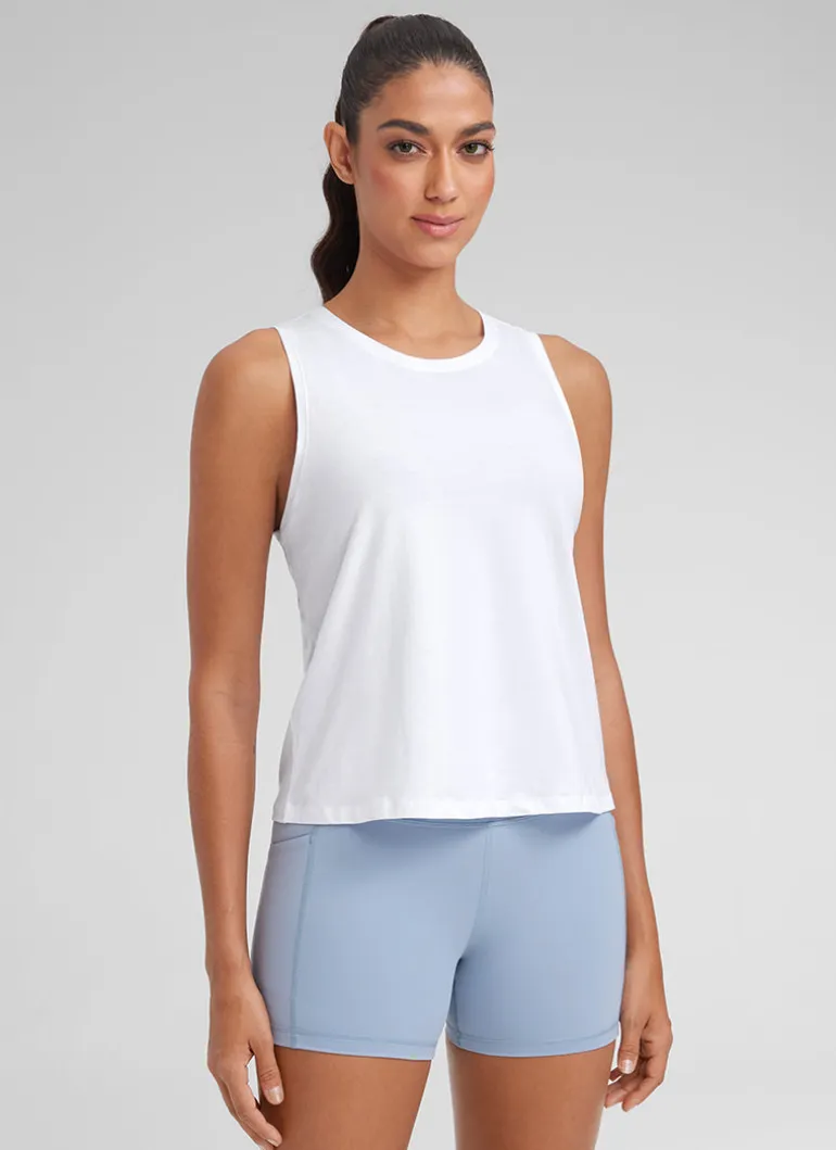 Pima Cotton Crop Round Neck Tank
