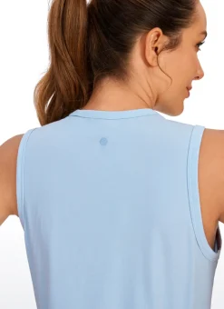 Pima Cotton High Neck Cropped Tank