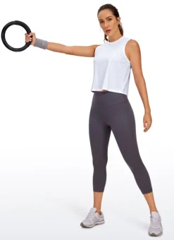 Pima Cotton High Neck Cropped Tank