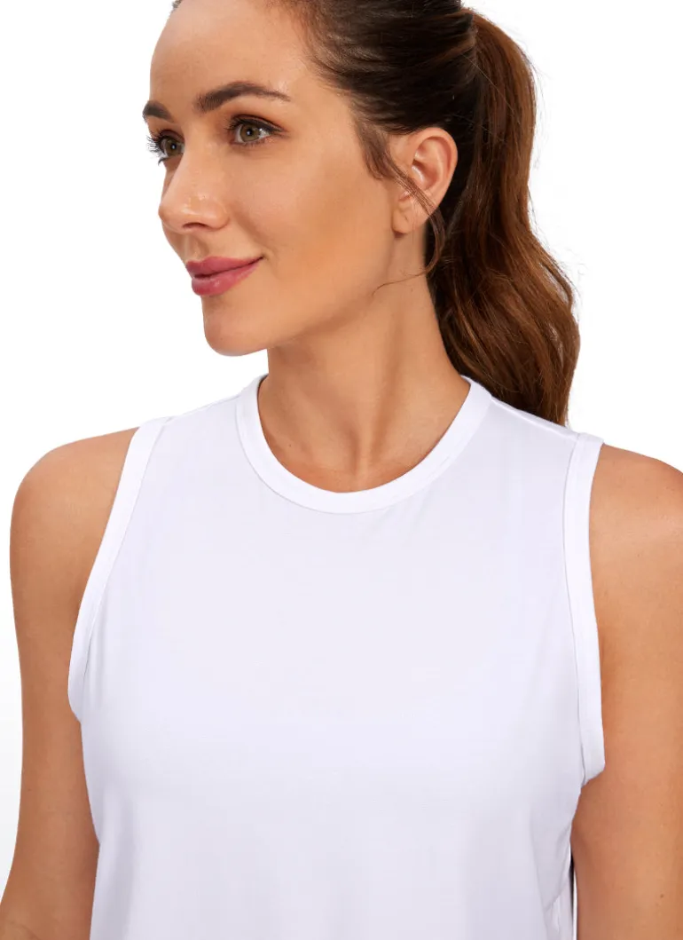 Pima Cotton High Neck Cropped Tank