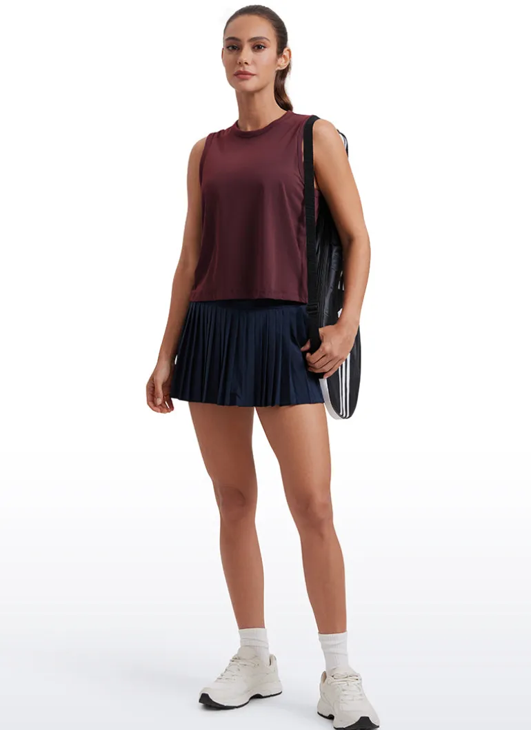 Pima Cotton High Neck Cropped Tank
