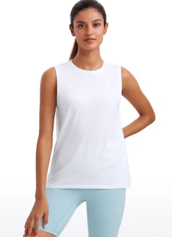 Pima Cotton Hip Length High Neck Tank