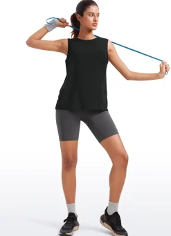 Pima Cotton Hip Length High Neck Tank
