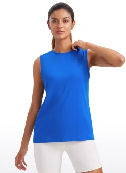 Pima Cotton Hip Length High Neck Tank