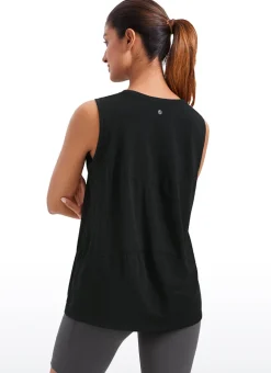 Pima Cotton Hip Length High Neck Tank