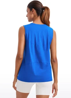 Pima Cotton Hip Length High Neck Tank