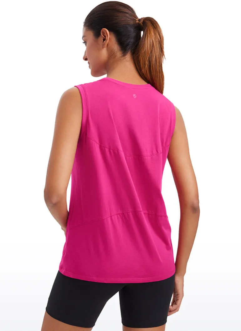 Pima Cotton Hip Length High Neck Tank