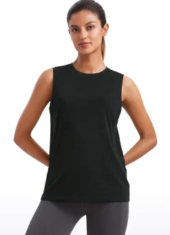 Pima Cotton Hip Length High Neck Tank