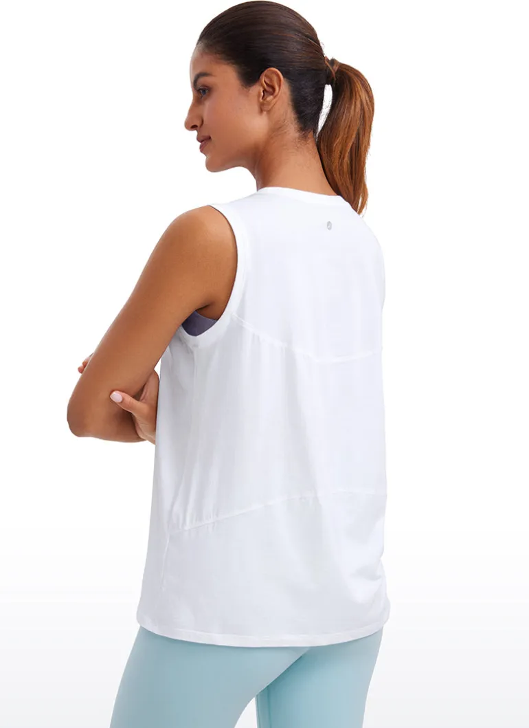 Pima Cotton Hip Length High Neck Tank