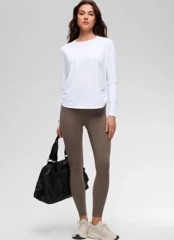 Pima Cotton Hip Length Ruched Long Sleeve